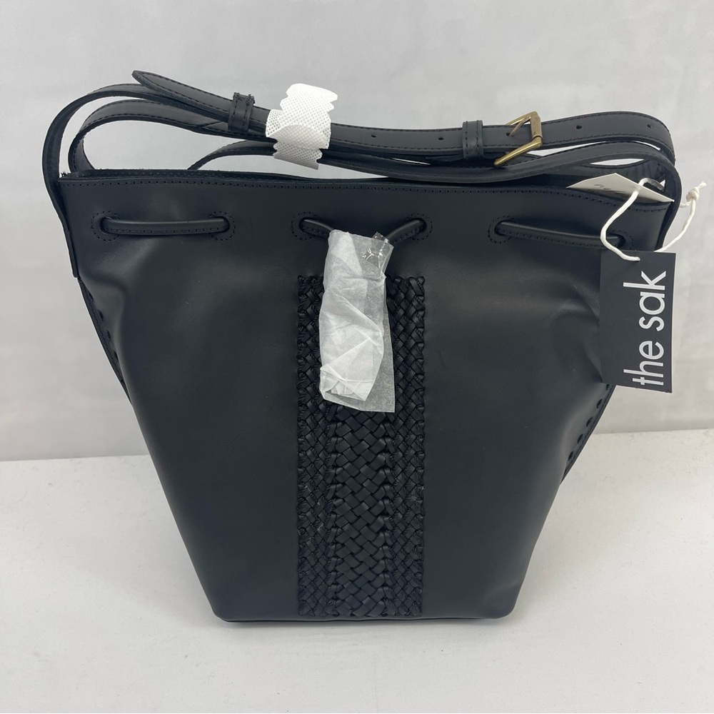 The Sak‎ Ivy Leather Crossbody Bucket Bag Black Vachetta Genuine Leather NWT